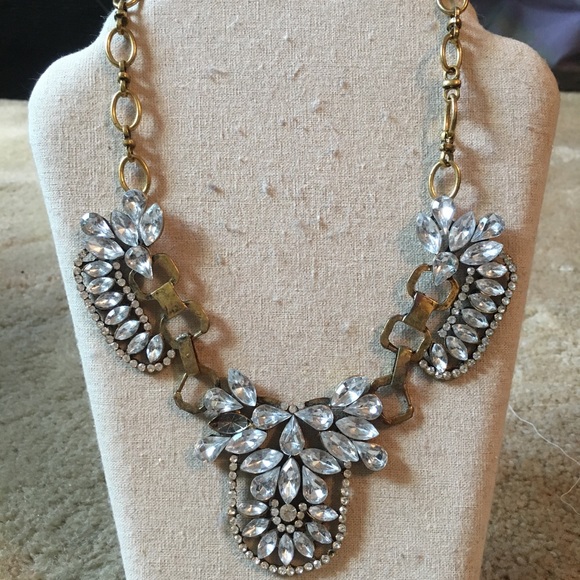 JCrew-inspired crystal statement bib necklace - Picture 1 of 3